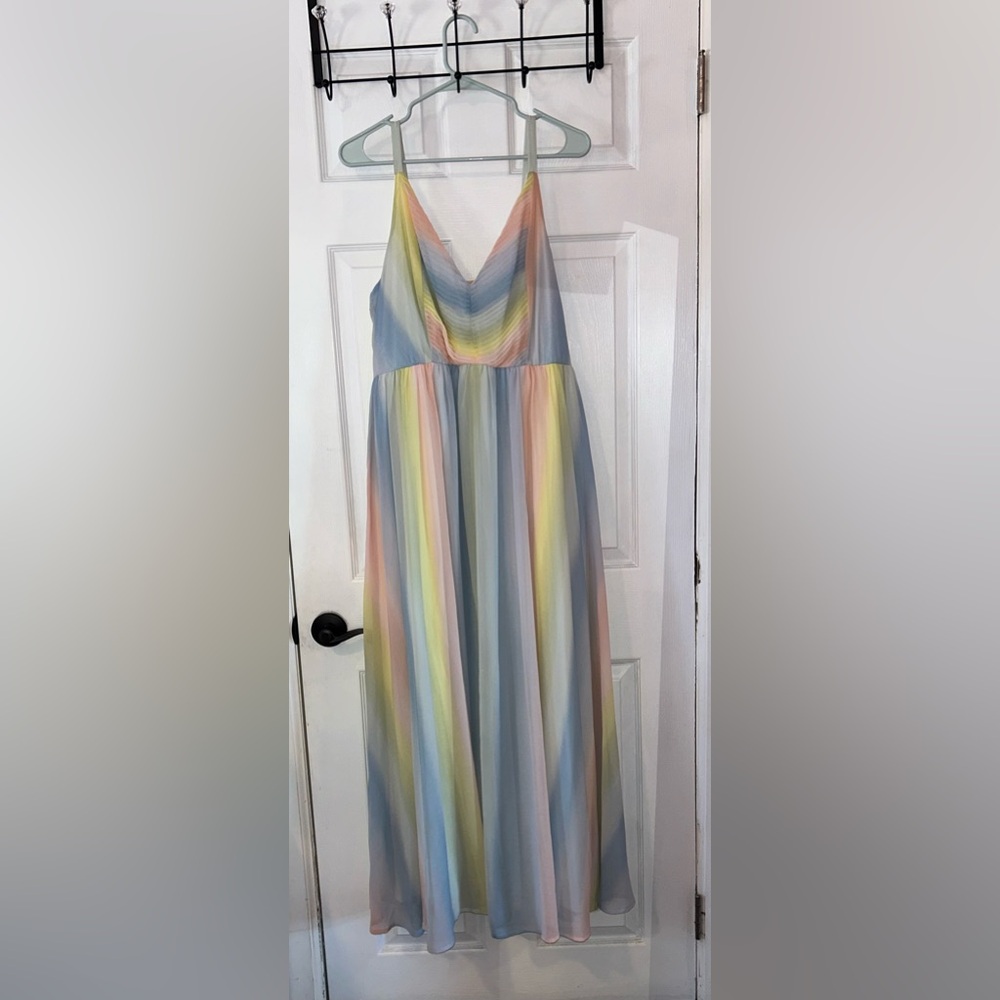 NWT 🔖 Torrid 2X Sorbet Stripe Chiffon Maxi Gown